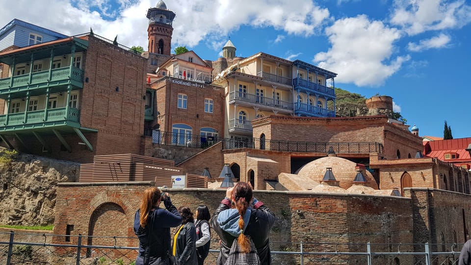 TBILISI, GEORGIA - Sep 24, 2019: A cluster of hotels near the old