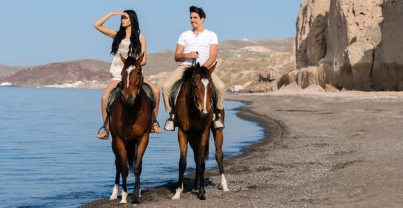 Santorini Premium Ride: Volcano Trails to Eros beach