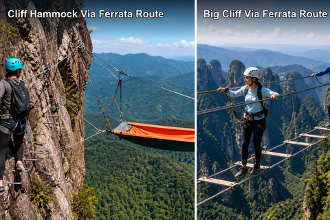 Zhangjiajie: Qixing Mountain Tickets & Adventure Options Cliff Hammock Via Ferrata Route
