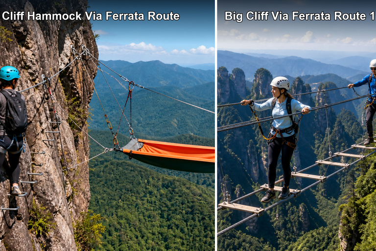 Zhangjiajie: Qixing Mountain Tickets & Adventure Options Cliff Hammock Via Ferrata Route