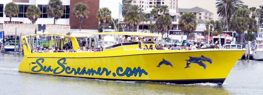 From Orlando: Clearwater Beach Speedboat Tour with Lunch