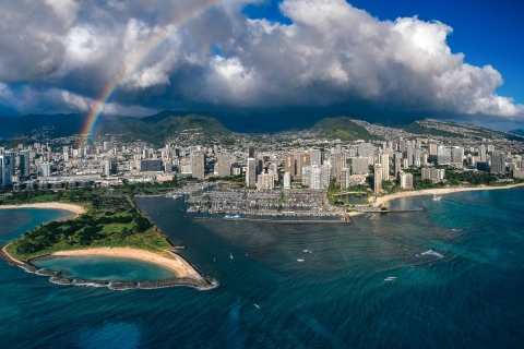 Vanuit Honolulu: Oahu helikoptertour met deuren open of dichtGedeelde tour met deuren dicht