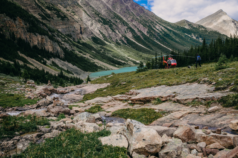 Kanadische Rocky Mountains: Private Helikopter-Tour und Wanderung für zwei Personen