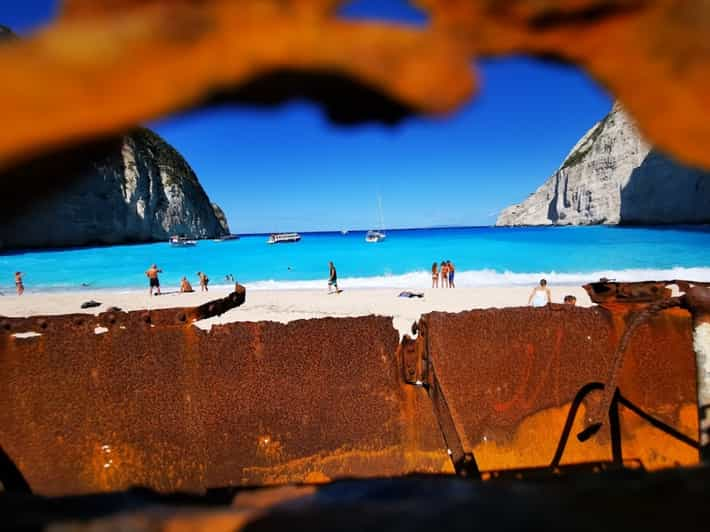 Zakynthos Scheepswrak In De Vroege Ochtend Blauwe Grotten En