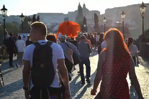 Panoramautsikt över Prag Rundvandring på kvällen