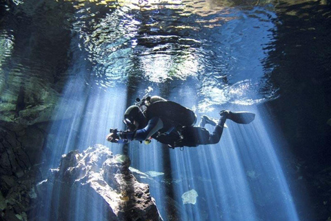 From Cancun: Dos Ojos Cenote Diving Experience Diving at Dos Ojos Cenote