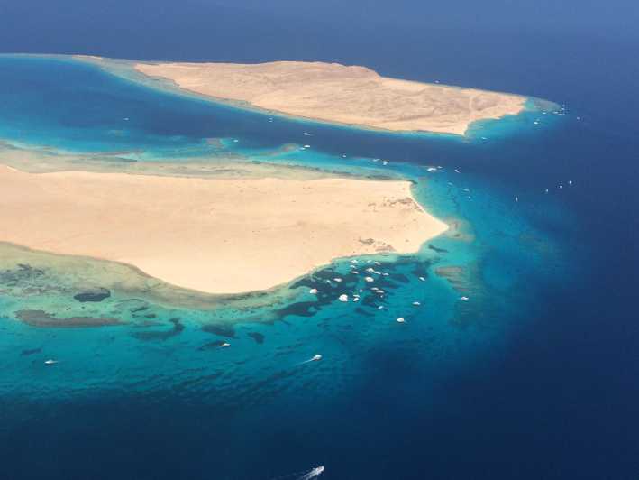 Hurghada: visita di tre isole in motoscafo con prelievo dall'hotel