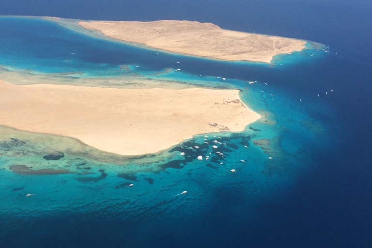 Hurghada: visite de trois îles en hors-bord avec prise en charge à l'hôtel