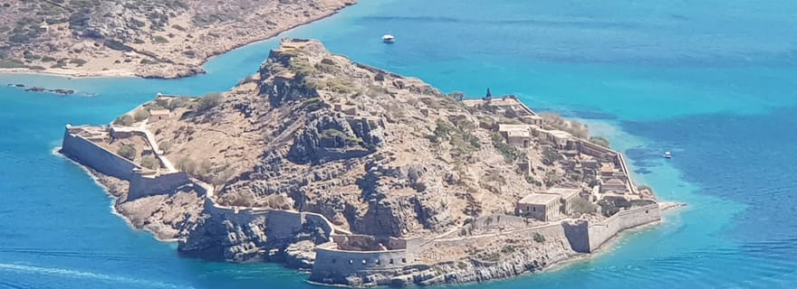Île Spinalonga, grotte de Milatos, bateau à moteur, dégustation d'olives