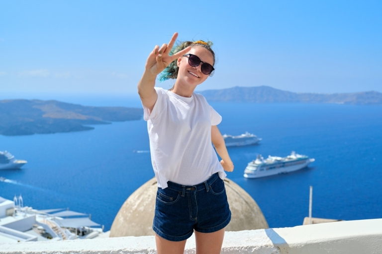 Imerovígli: begeleide ochtendwandeling door Santorini met proeverijPrivé rondleiding