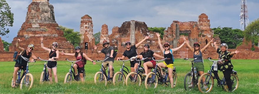 Visite à vélo de la ville et du parc historique d'Ayutthaya