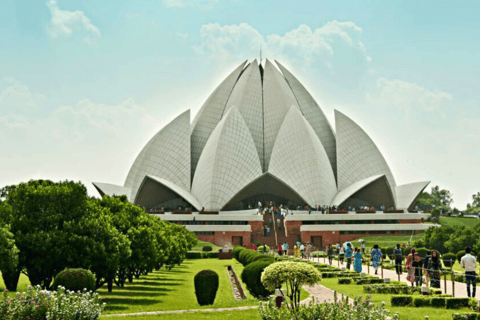 Von Delhi aus: Private geführte Tour durch das alte und moderne DelhiAuto mit Fahrer+Führer+Eintritt+Monumente+Mittagessen