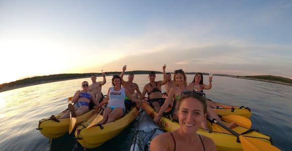 Kap Kamenjak: Kajak/SUP Wein Tour bei Sonnenuntergang