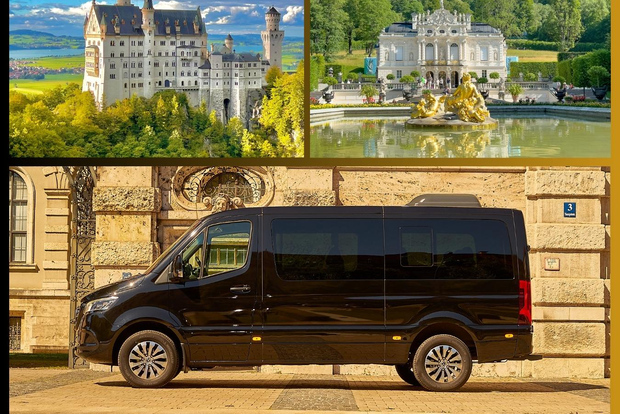 Da Monaco: Neuschwanstein e castello di Linderhof, tour privato di un giorno per 8 persone