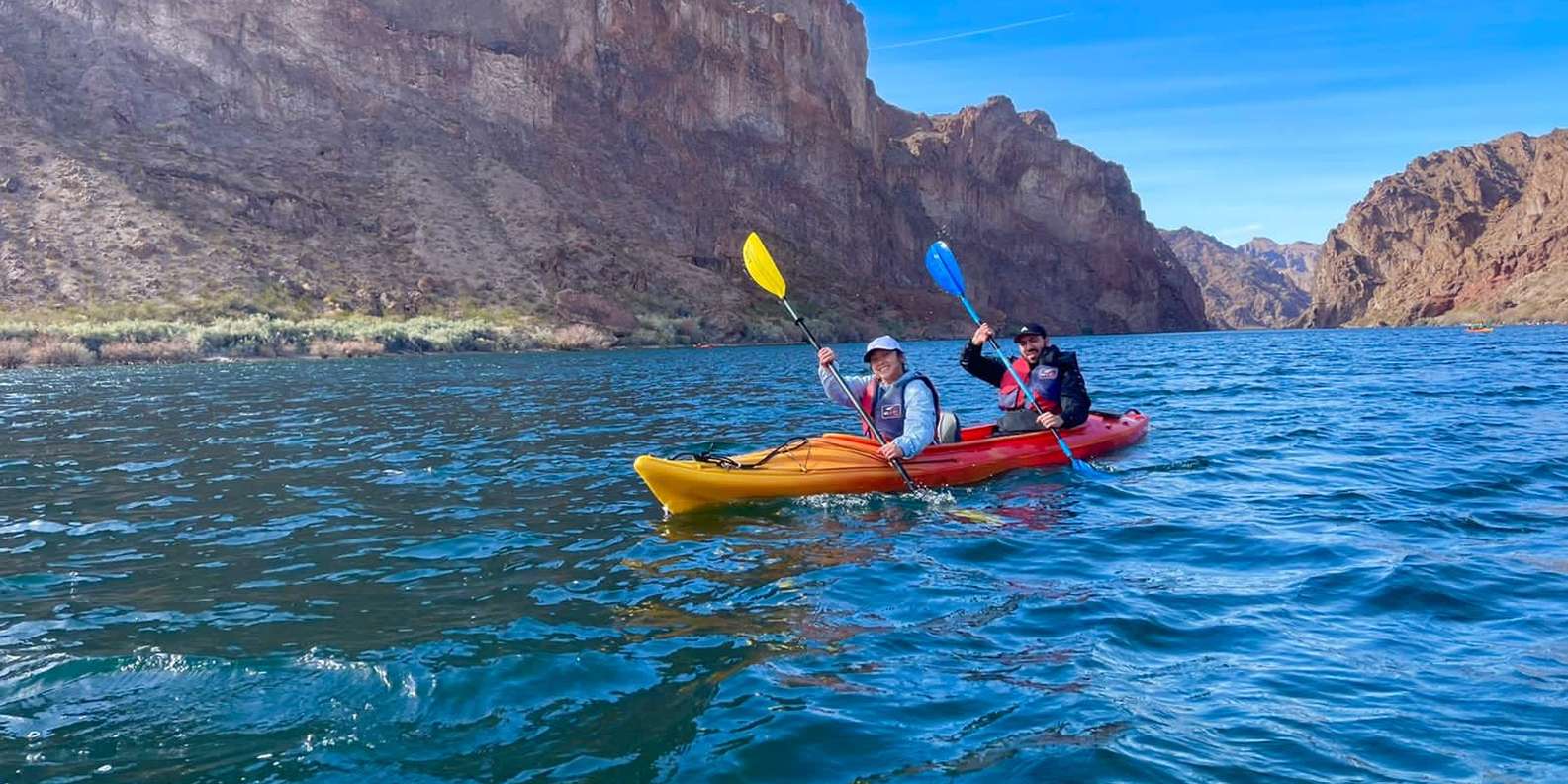 LVCKC clear kayaks on the Colorado River, Black Canyon