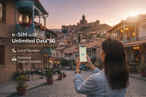 Tbilisi: e-SIM with Unlimited 5G & Optional Airport Transfer 15 Days e-SIM in Georgia with Unlimited 5G Internet