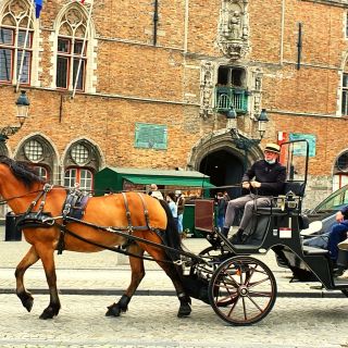 Bruges: tour privato a piedi e in carrozza trainata da cavalli