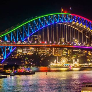 Sydney: 1.5 Hour Vivid Harbor Cruise with Canapes