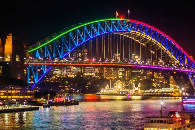 Visit Sydney Vivid Harbour Cruise with Canapes in Sydney
