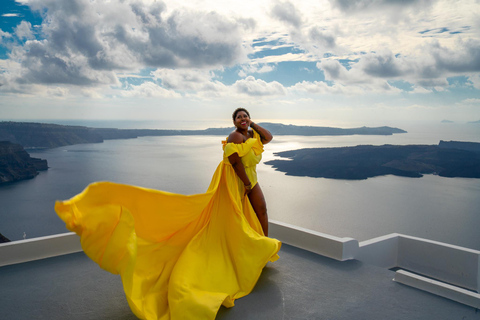 Capture Your Santorini Dream: Flying Dress Photography