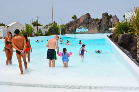 Family waterpark splash zone in Lanzarote