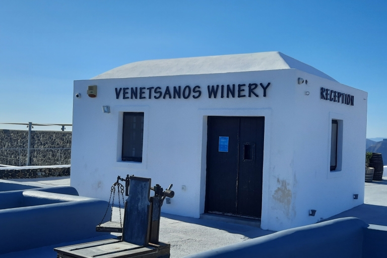 Santorini: rondleiding door wijnmakerijen met wijnproeverijenSantorini Wineries Tour met cruiseschip ophalen