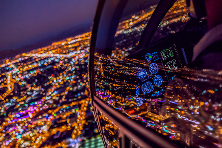 Las Vegas: Helicopter Flight over the Strip with Options Las Vegas Strip Night Flight with Hotel Transfer