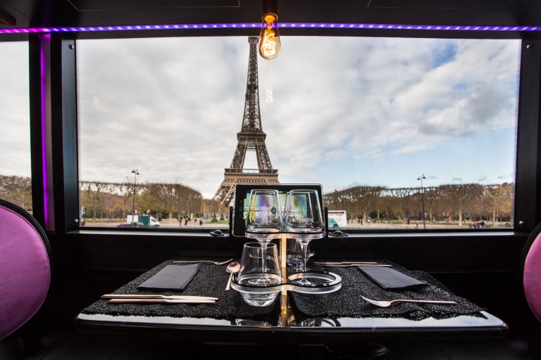 Paryż: Bus Toqué Tour z 3-daniową kolacją i szampanem