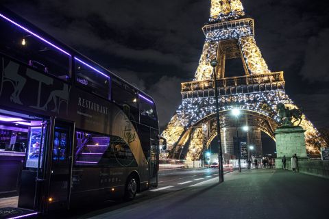 Paris: Bus Toqué Tour with 5-Course Dinner and Champagne