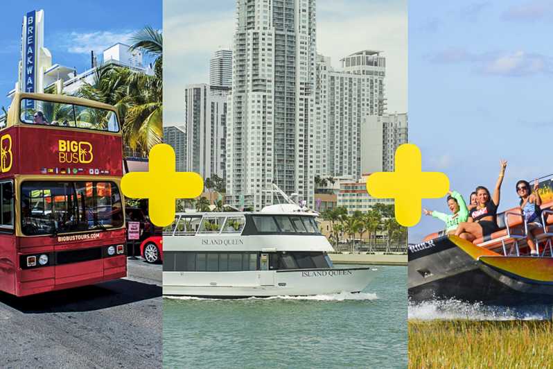 Combinazione di Miami: tour panoramico in autobus, crociera nella baia ed Everglades