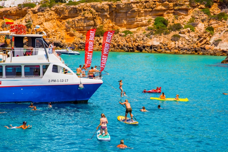 Ibiza: Rejs po plaży z paddleboardem, jedzeniem i napojamiIbiza: rejs po plażach, paddleboarding, przekąski i napoje