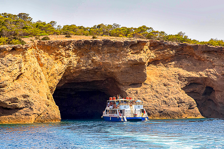 Ibiza: Rejs po plaży z paddleboardem, jedzeniem i napojamiIbiza: rejs po plażach, paddleboarding, przekąski i napoje