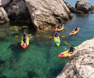 Marseille : Visite d'une demi-journée en kayak dans les calanques de la Côte Bleue