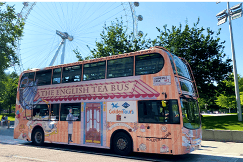 London: Afternoon Tea Bus mit einem Glas ProseccoLondon: Panorama-Bustour mit Nachmittagstee – Oberdeck