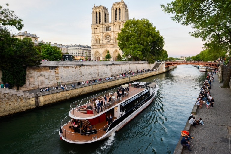 Paryż: rejs o zachodzie słońca z drinkiem i piesza wycieczka po mieścieOpcja szampana