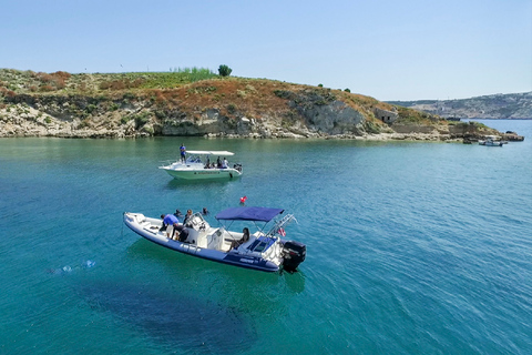 Chania: viaje en barco con esnórquel guiado y remo