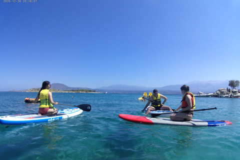 Chania: Båttur med guidad snorkling och Stand Up-paddling