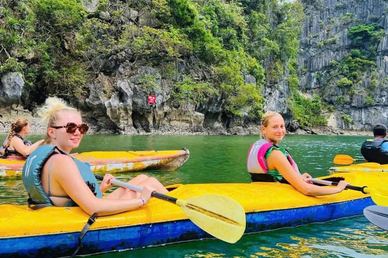 Hanoi/Cat Ba: Lan Ha Bay Day Cruise with Dark & Bright Caves Day Trip Cruise Pick up & Drop Off From Cat Ba Town