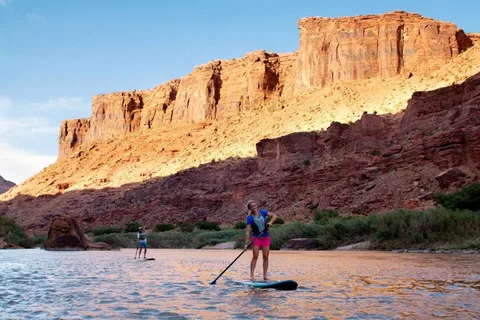 Moab: Stand-Up Paddleboard with small rapids on Colorado