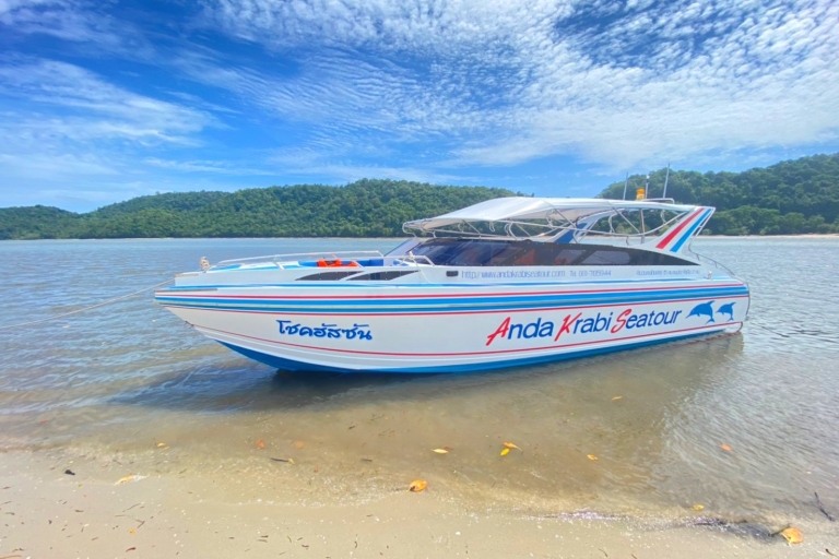 De Krabi: excursion d'une journée en hors-bord privé sur l'île de Phi PhiExcursion privée en hors-bord sur l'île de Phi Phi