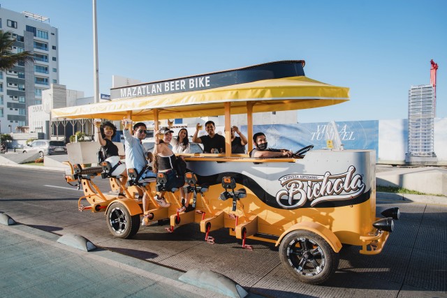 Visit Mazatlan Seafront Boardwalk Beer Bike Tour in Mazatlán
