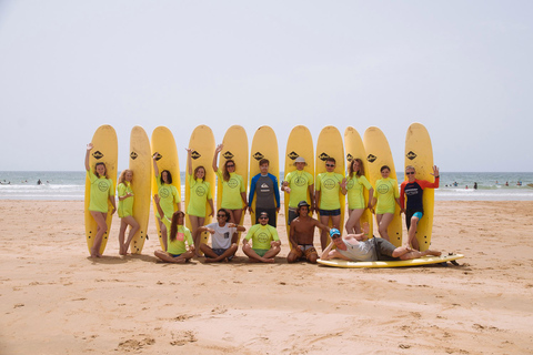 Taghazout: Surfkurs für Anfänger mit kostenloser Sitzung und Mittagessen