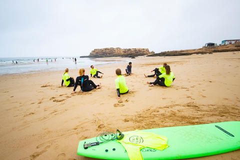 Taghazout: Surfkurs für Anfänger mit kostenloser Sitzung und Mittagessen