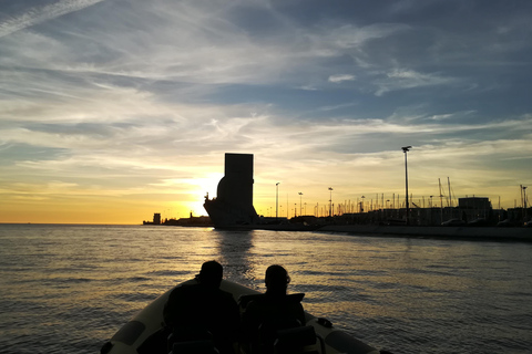 Lisbon Speedboat Sunset with Monuments Sightseeing