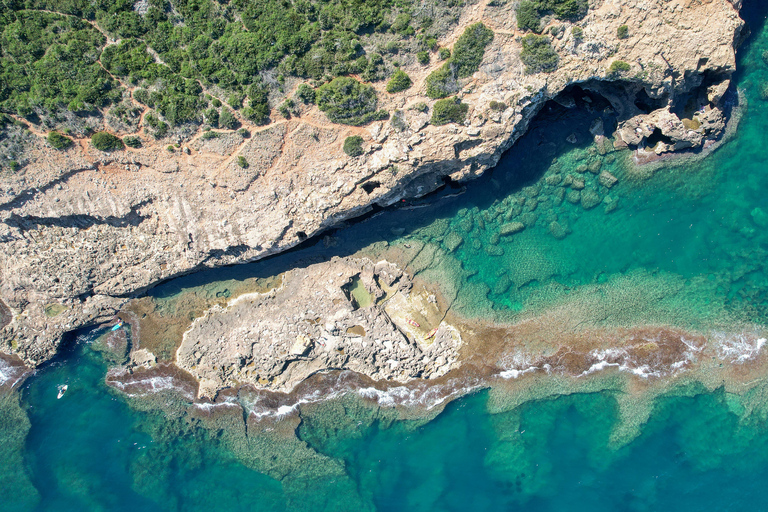 Sailing catamaran ride through Cova Tallada and optional swim stop Catamaran sailing trip to Cova Tallada, no swim, with access to the net