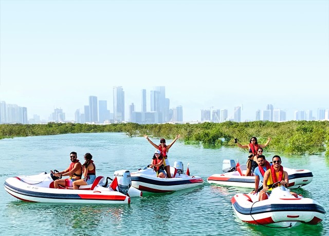 Visit Abu Dhabi Yas Island Self-Driving Guided Speedboat Tour in Yas Island