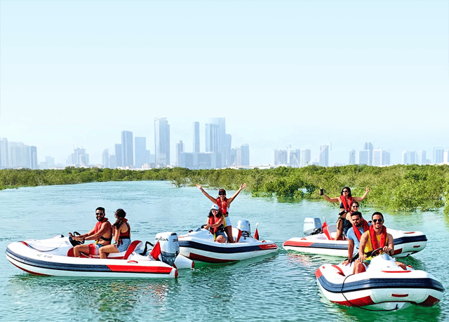 Visit Abu Dhabi Yas Island Self-Driving Guided Speedboat Tour in Abu Dhabi, United Arab Emirates