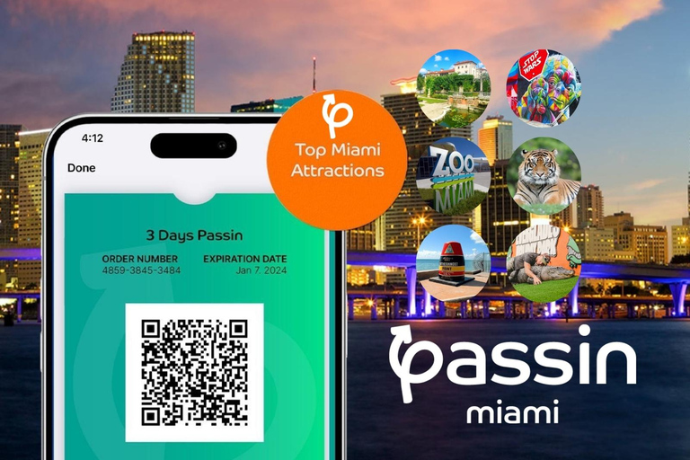 Passin Miami: 30+ Attractions, eSIM & 1-Way Airport Transfer 3 Day Passin