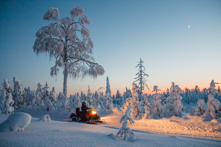 Levi: Abendliche SchneemobilsafariLevi: Schneemobilsafari in der Dämmerung