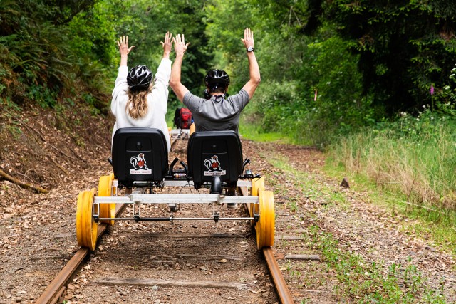Visit Mendocino County Railbiking Tour Along the Noyo River in Fort Bragg, California